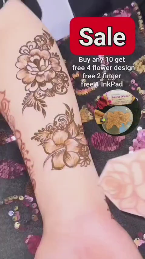 HENNA STAMPS for beginners / just press and trace method reuseable lifetime ST-04