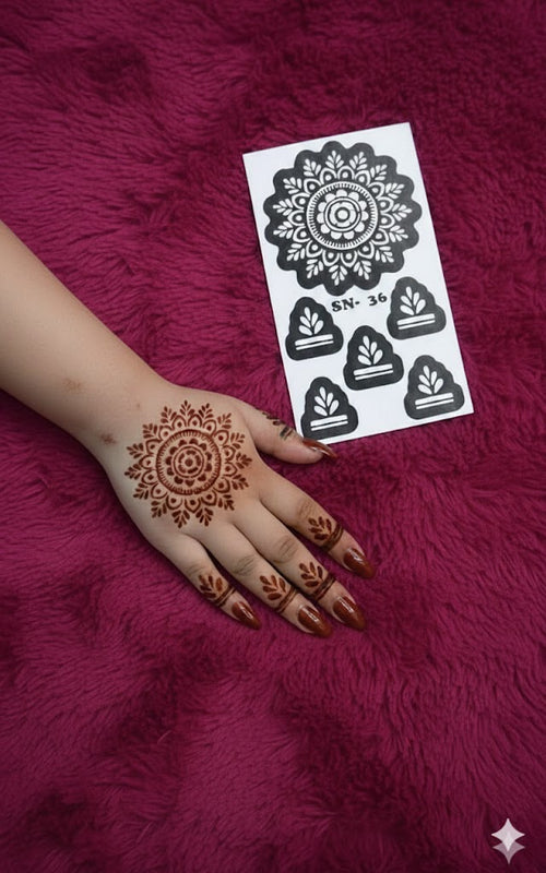 EID MEHENDI STICKER | Eid Mehendi stencils reuseable 2 times