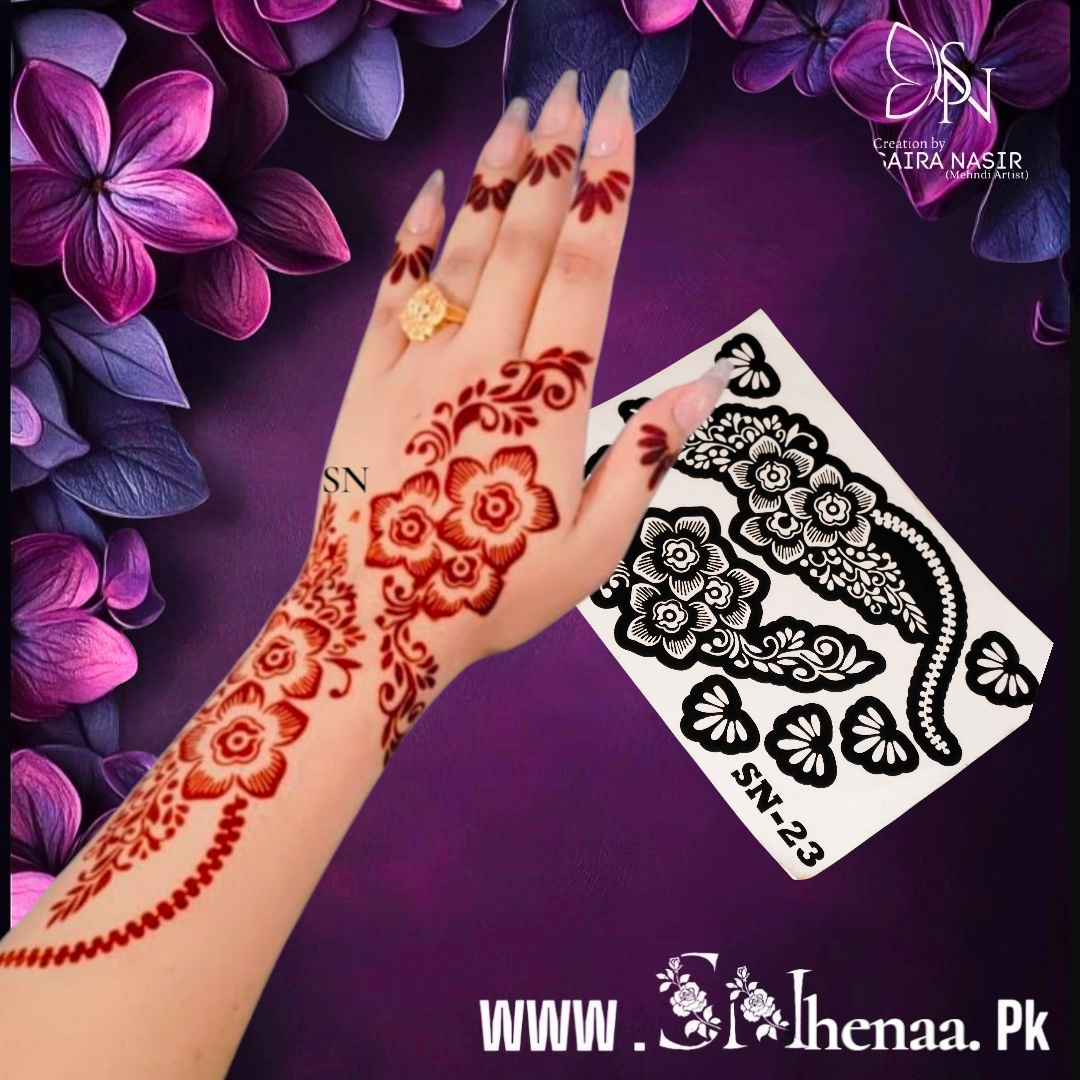 Arabic henna stencils sn_23