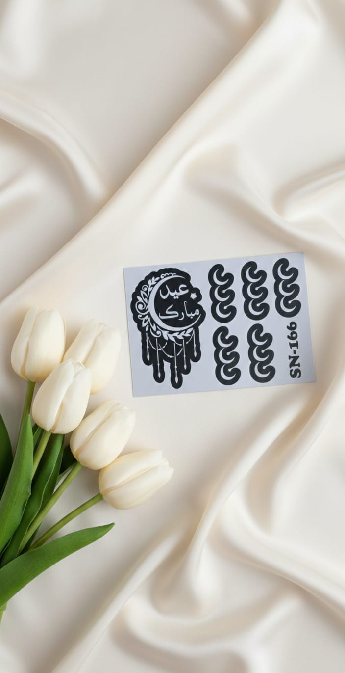 MEHENDI STICKER Eid 2026 / Moon 🌙 Henna stencils sn 166
