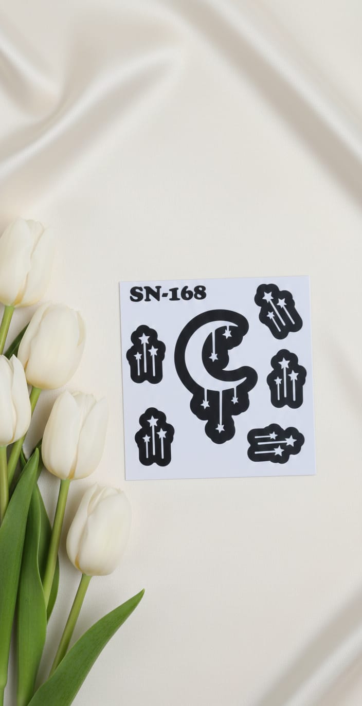 MEHENDI STICKER Eid 2026 / Moon 🌙 Henna stencils sn 168