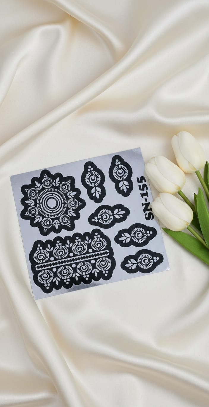 MEHENDI STICKER Eid 2026 / Moon 🌙 Henna stencils sn 155