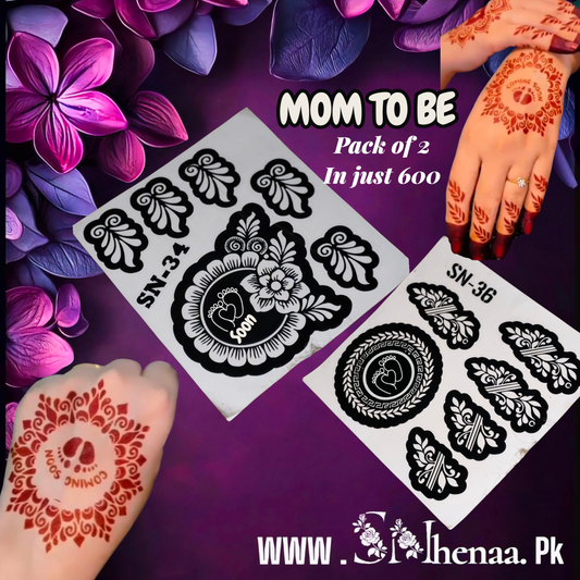 Mom to be henna stencils