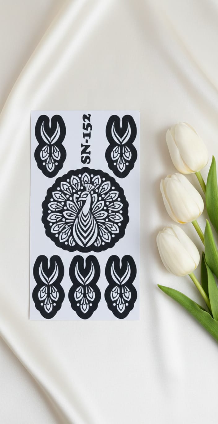 MEHENDI STICKER Eid 2026 / Moon 🌙 Henna stencils sn 152