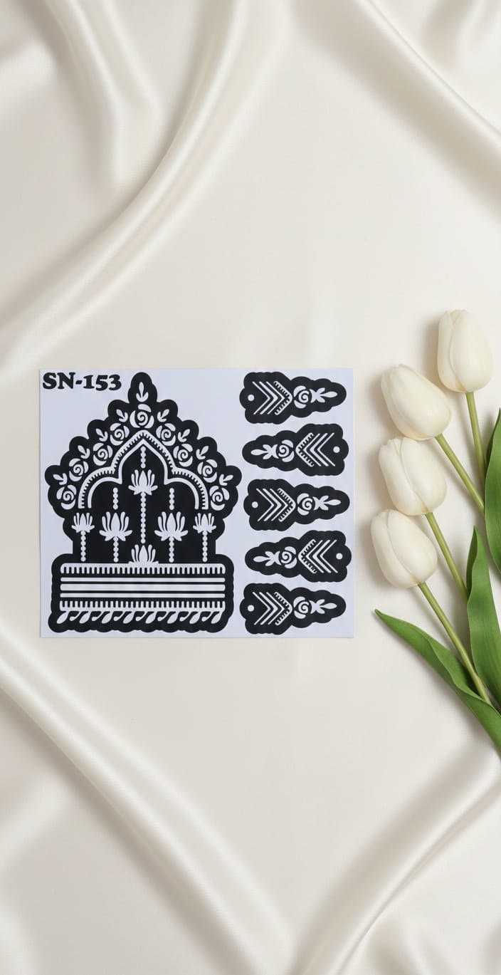 MEHENDI STICKER Eid 2026 / Moon 🌙 Henna stencils sn 153