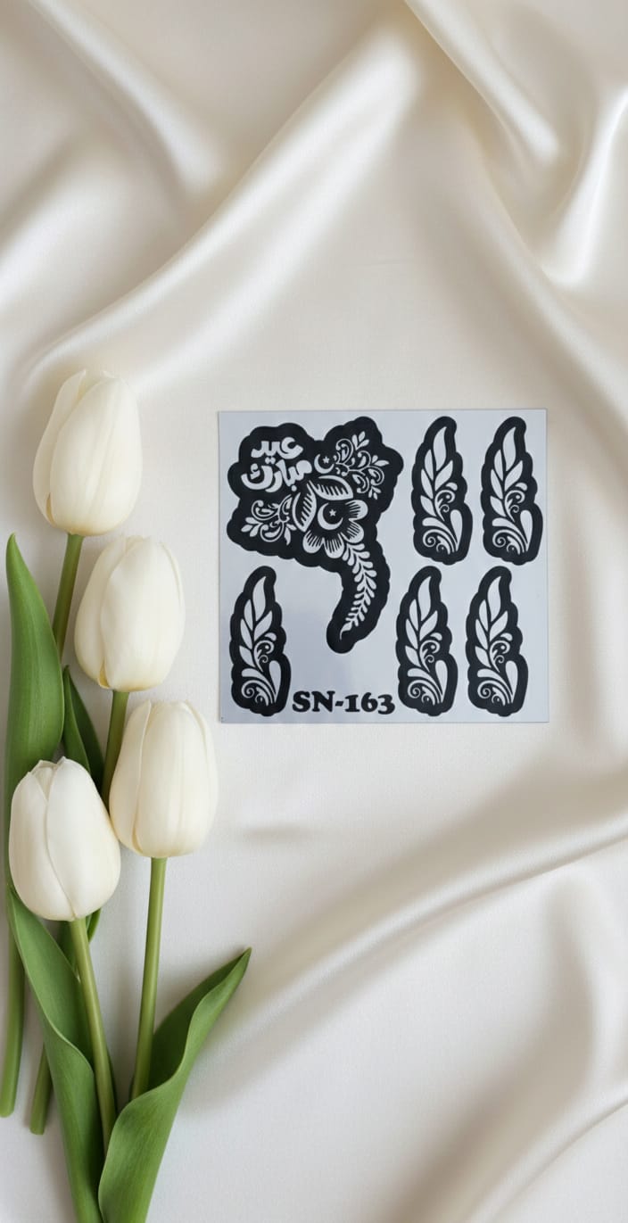 MEHENDI STICKER Eid 2026 / Moon 🌙 Henna stencils sn 163